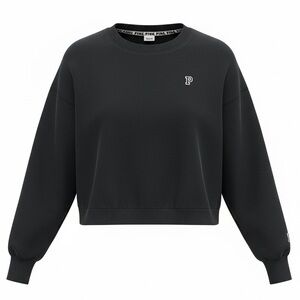 Victoria's Secret PINK Black Crewneck cropped sweater